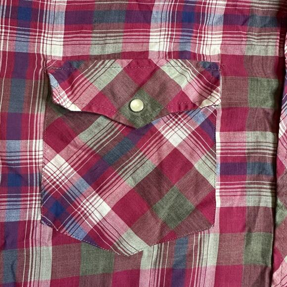 VTG Western Plains Trading Co. Men’s Large Short Sleeve Pearl Snap Shirt Western - Picture 3 of 5